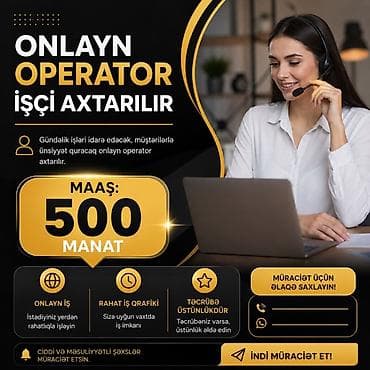temizlik ev işleri: Çağrı mərkəzi operatoru tələb olunur, İstənilən yaş, Təcrübəsiz, Aylıq ödəniş — 1