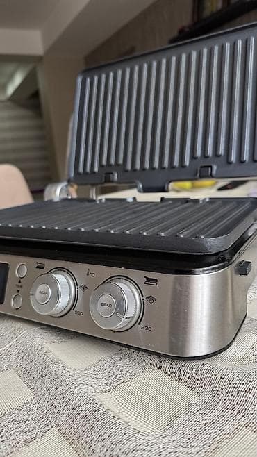 Техника и электроника: Гриль Delonghi, цвет - Серебристый, Б/у, Самовывоз — 3