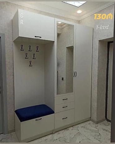 kombi ucun dolab: Dehliz üçün asılqanlı dolablar – güzgülü, oturacaqlı və çoxfunksiyalı — 8