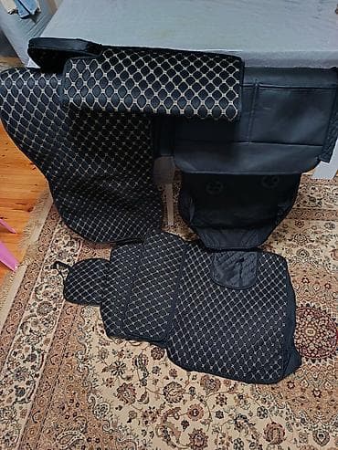 kia rio diffuser: Avtomobil oturacaq örtükləri dəsti - Rəng: qara, qızılı naxışlı romb — 2