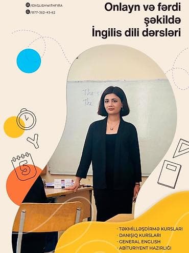 reks: Müəllim, İndilis dili, 1 ildən az təcrübə, Tam iş günü — 1