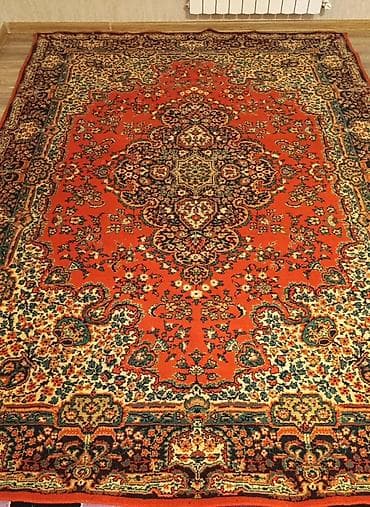 dekorativ xalca: Şərq üslubunda klassik xalça - Rəng palitrası: parlaq narıncı fon — 1