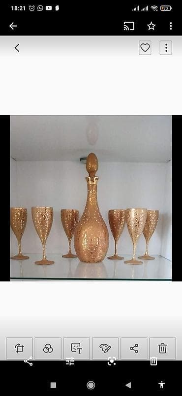 kraska isleri: Qablar qizil suyuna batirilib,swarovski qaslidi.Hamisi birlikde 150 — 1