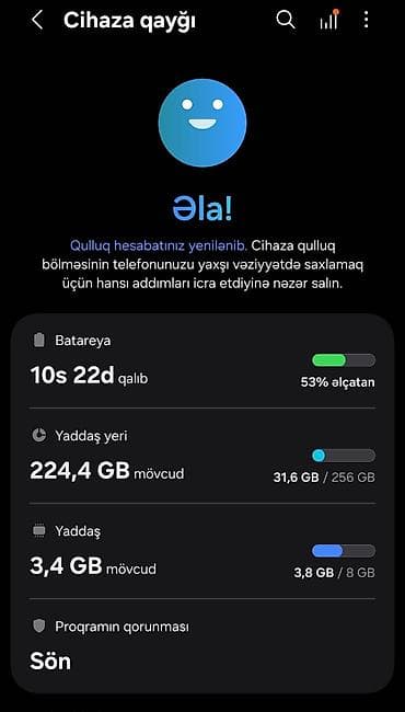 ucuz atv: Samsung Galaxy A25, 256 GB, rəng - Mavi, Barmaq izi — 5