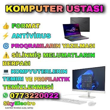 Ремонт техники: 💻👍 SKYELECTRO KOMPUTER/NOUTBUK USTASI - 0773220022 whatsapp 💿 FORMAT — 1