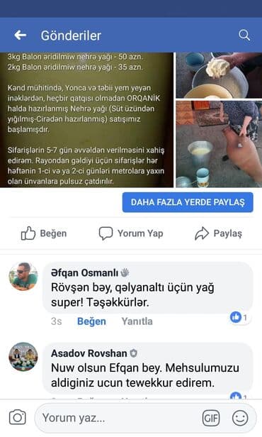 сливочное масло в баку: Təmi̇z əri̇di̇lmi̇ş nehrə yaği. 3kg balon əridilmiw nehrə yağı - 55 — 5