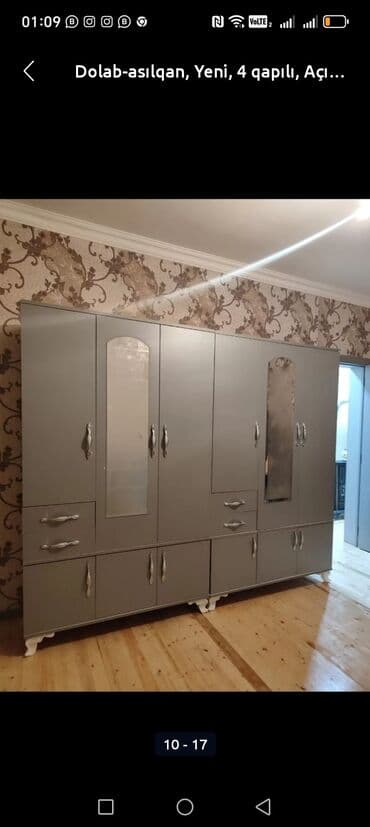 ikinci əl şkaf: Yeni, 4 qapılı Düz dolab, Dolab-asılqan — 15