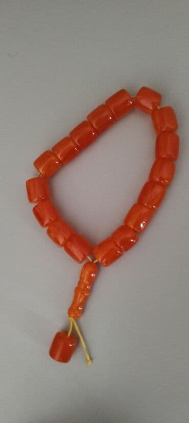 египетский чай для похудения оригинал и подделка: Narıncı rəngli təsbeh - Material: parlaq, cilalanmış sintetik/daş — 2
