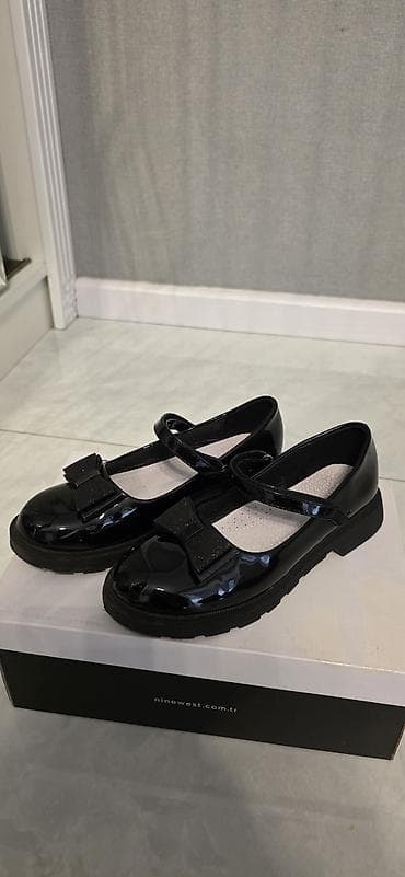 tok veren: Qız uşaqları üçün qara laklı baletka tipli AYAQQABI ÖLÇÜ 35 - Rəng — 2