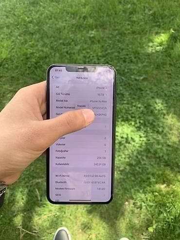iphone x 2 ci el: IPhone Xs Max, 256 GB, Space Gray, Zəmanət, Simsiz şarj, Face ID — 8