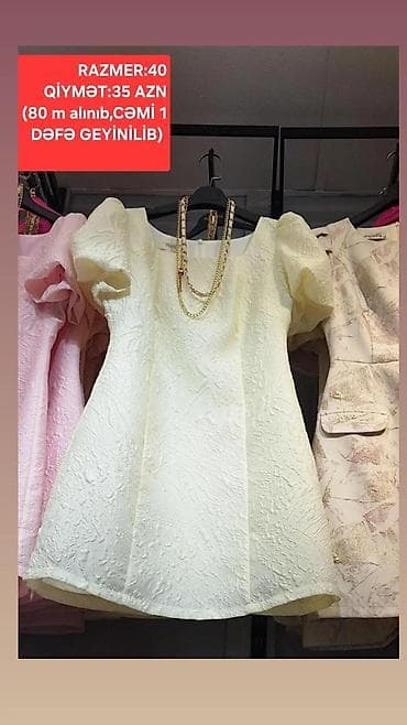 ted baker: - Məhsul: Qadın geyimləri (2 ədəd) 1) Ağ rəngli teksturalı qısa paltar — 1