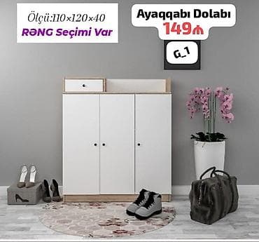 mini skaf: Ayaqqabı dolabı - Ölçü: 110 × 120 × 40 sm - Rəng seçimi var - Üst — 1