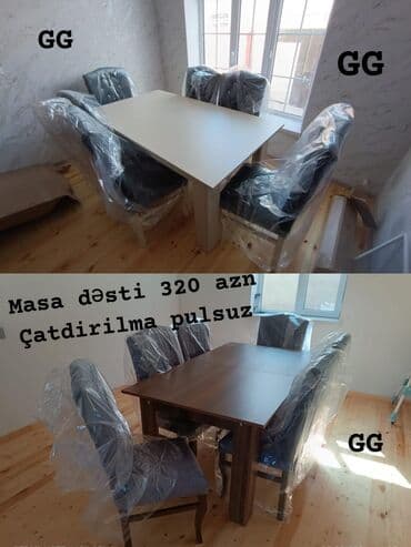 столи для кафе: Yeni ve Sifarislə Masa dəsti 320_azn Olcu 170×90 Material laminat Reng — 1