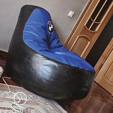 ağ bmw sekilleri: İşlənmiş, Pufik-kreslo, Süni dəri, rəng - Mavi, Çatdırılma yoxdur — 3