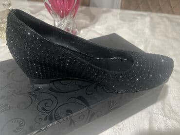 зеленые туфли: Туфли, Размер: 36, цвет - Черный, Б/у — 4