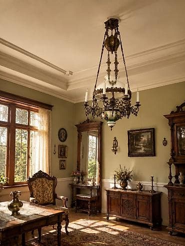 Qedimi antik eşyalar kamod bufet guzgu lampa antikvar divan vintaj — 1