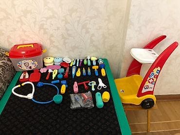 Игрушки: Uşaq üçün həkim temalı oyun dəsti - Rəngarəng plastik həkim alətləri — 6