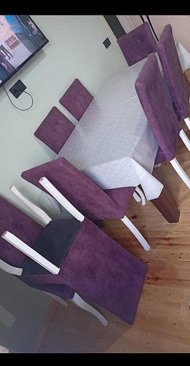 bag stol: Masa dəsti 8 stull masa açılandı qiymət 380 manat. Unvan — 1