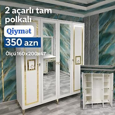 bal: 3 qapılı, güzgülü paltar şkafı – 2 açarlı, tam polkalı - Ölçü — 1