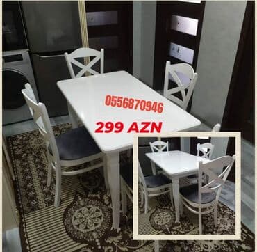 transformer jurnalni: Mətbəx üçün, Yeni, Açılmayan, Kvadrat masa, 4 stul — 2