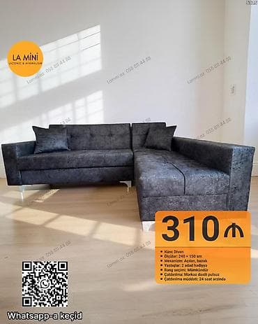 divan fabrikası: Künc divan, Açılan, Bazalı, Parça, Şəhərdaxili pulsuz çatdırılma — 1