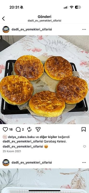 İçkilər: Ənənəvi ev yeməkləri və şirniyyatları sifarişi Menyu nümunələri: - — 7