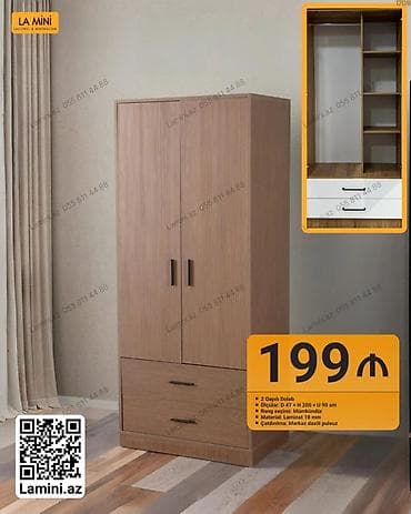 2 qapılı, Siyirməli, Açılan, Düz dolab