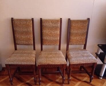 стул: .Rumuniyanin Taxta karkaslı və yumşaq oturacaqlı bu yemək stulları — 1