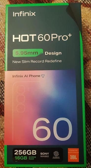 60 azn telefon: Infinix Hot 60 Pro+, 256 GB, rəng - Boz, Sensor — 3