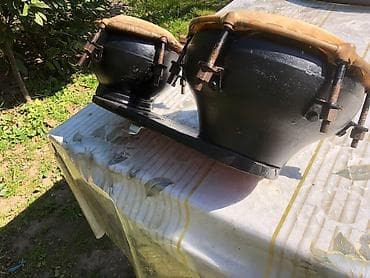 elektro gitara satilir: İkiqat təbil (bongo) dəsti - Korpus: metal gövdələr, ümumi taxta baza — 6