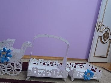 dırnaq bəzəkləri: Yeni doğulan üçün dekorativ dəst – 3 hissədən ibarət ağ rəngli tematik — 1