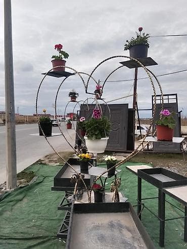 mebleri: Bağ üçün dekorativ ağ taxta trellis qövs - Material: ağ rəngdə — 8