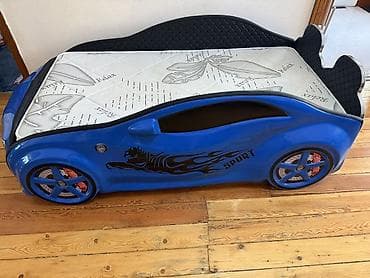 matras islenmis: Uşaq maşın formalı çarpayı - Dizayn: Parlaq mavi “sport car” korpusu — 8