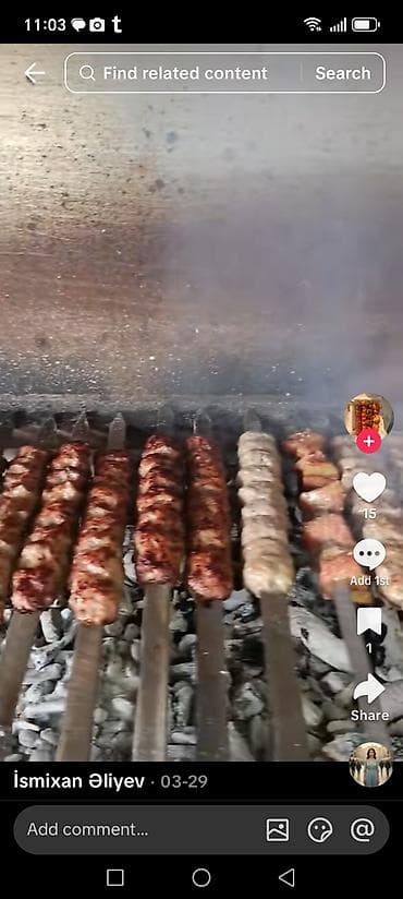 Manqalçı, kababçı, Kişi, 40 yaş, 5 ildən artıq təcrübə