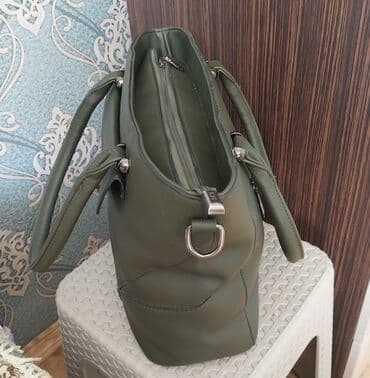 i̇ldırımlı qadın pul kisəsi: Zeytun-yaşıl rəngdə qadın çantası - Material: yumşaq ekodəri - Forma — 3