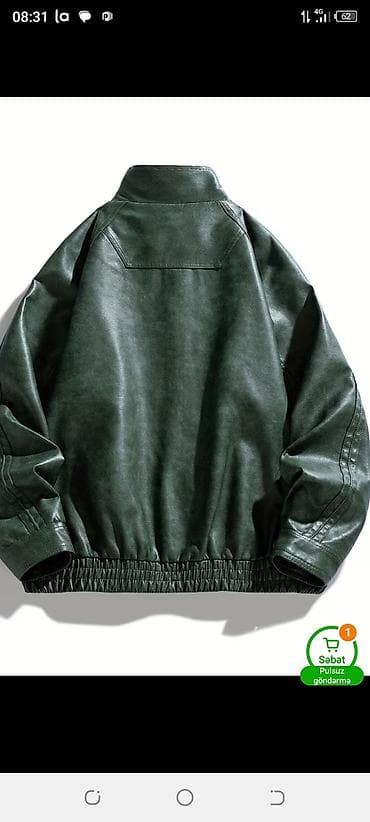 yun corab: 3/4 dəfə geyinilib .Tünd yaşıl Balot rəngli kişi üst geyimi – süni — 2