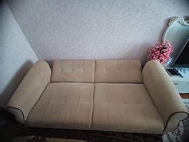 Bej rəngli yumşaq mebel dəsti – divan və kreslo - Materail: yumşaq — 3