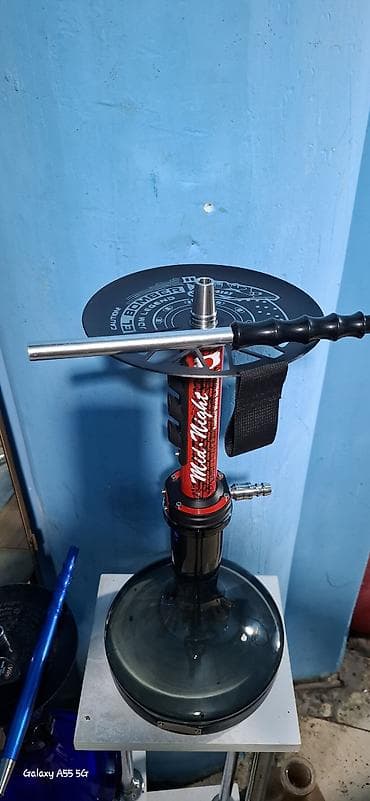 saat ev ucun: Qəlyan – şüşə qablı, alüminium gövdəli, şlanqlı komplet - — 1