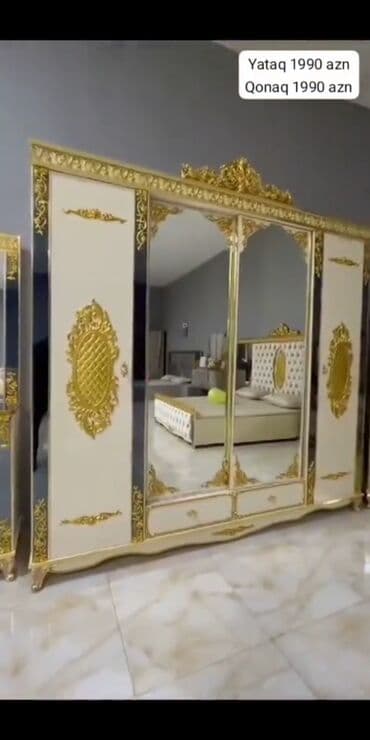 белая мебель для спальни: Двуспальная кровать — 4