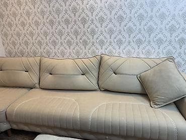 taxt doweyi: Bej rəngli L formalı künc divan - Müasir dizayn: yumşaq xətlər — 5