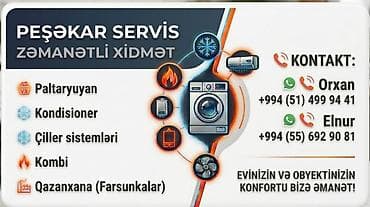 Peşəkar servis – zəmanətli xidmət Xidmət sahələri: - Paltaryuyan