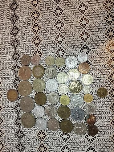 İdman və hobbi: Qarışıq ölkə və illərə aid xırda metal pullar kolleksiyası istəyən — 1