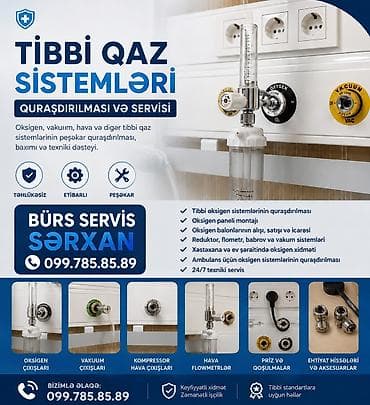 Медицинское оборудование: Tibbi qaz sistemlərinin quraşdırılması və servisi Xidmətlərin — 1