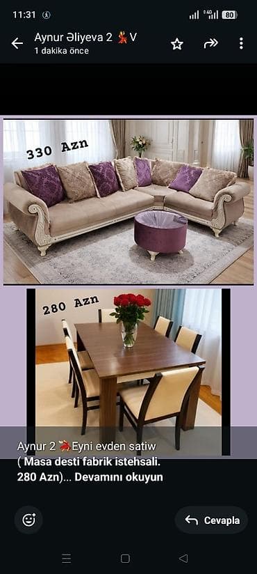 Ev və bağ: Aynur 2 💃Eyni evden satiw ( *Masa desti fabrik istehsali.* *280 Azn*) — 1