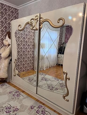 lalafo divan kreslo: Yataq otağı mebel dəsti - Klassik-royal üslubda dizayn: krem rəngli — 2