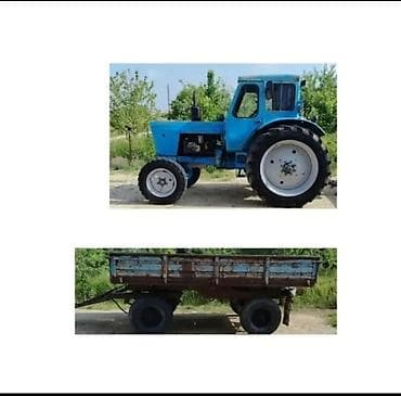 maşın ucun aksesuar: Mavi rəngli təkərli traktor və qoşqu - Güclü dizel mühərrikli, arxa — 1
