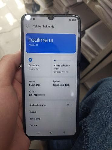 dubaydan telefon: Realme C61, 256 GB, rəng - Boz, Barmaq izi, Face ID — 2