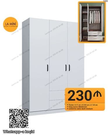 işlenmiş termolar: Açılan, 3 qapılı Düz dolab, Qarderob, paltar dolabı — 1