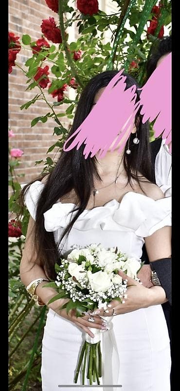 белое платье: Ağ rəngli zərif libas – 1 dəfə geyinilib quru təmizləmədə yuyulub — 2