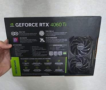 Masaüstü kompüterlər və iş stansiyaları: Videokart MSI GeForce RTX 4060 Ti, 8 GB, İşlənmiş — 4